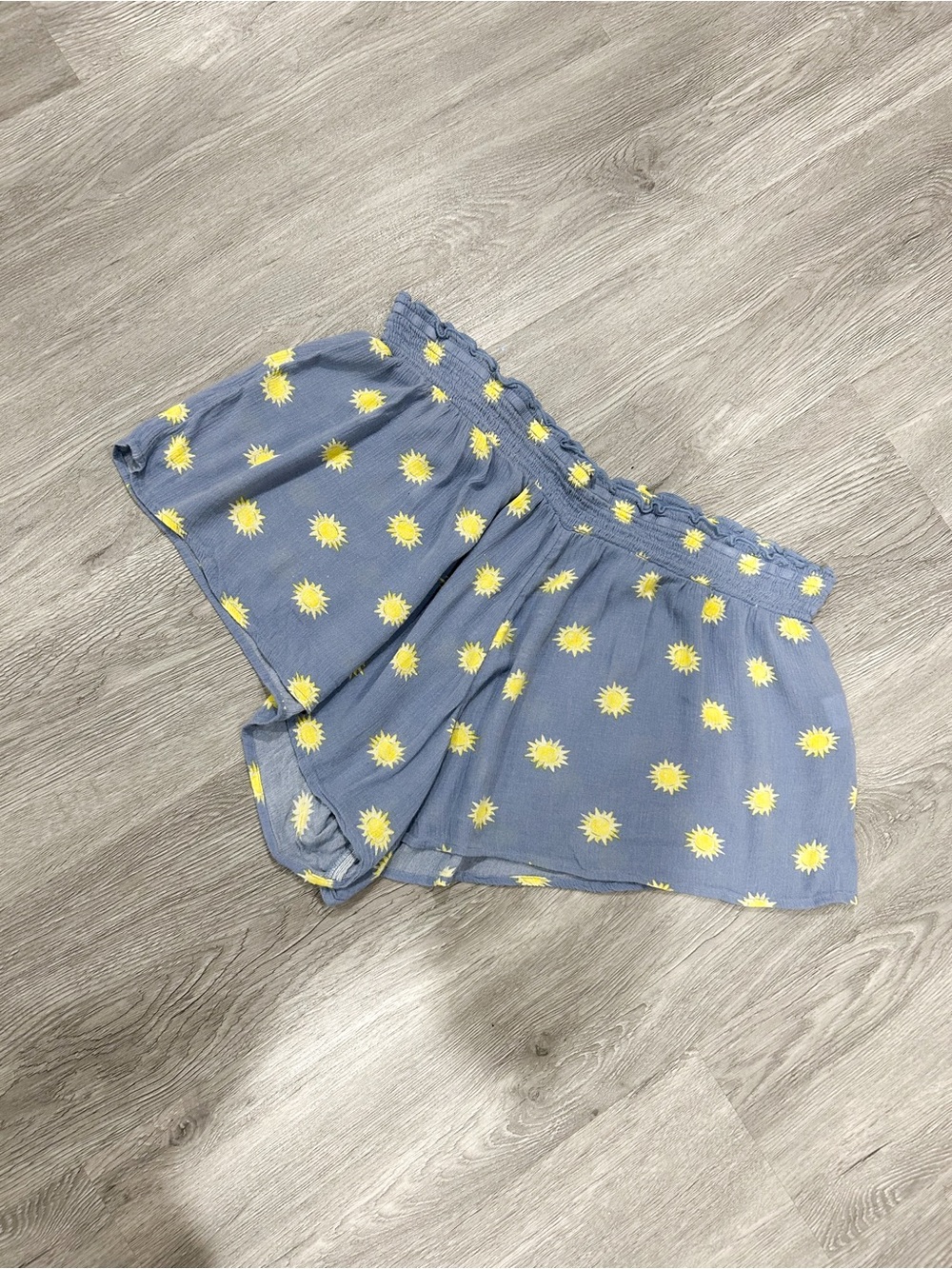 bp Blue Shorts with Yellow Sunflower Print